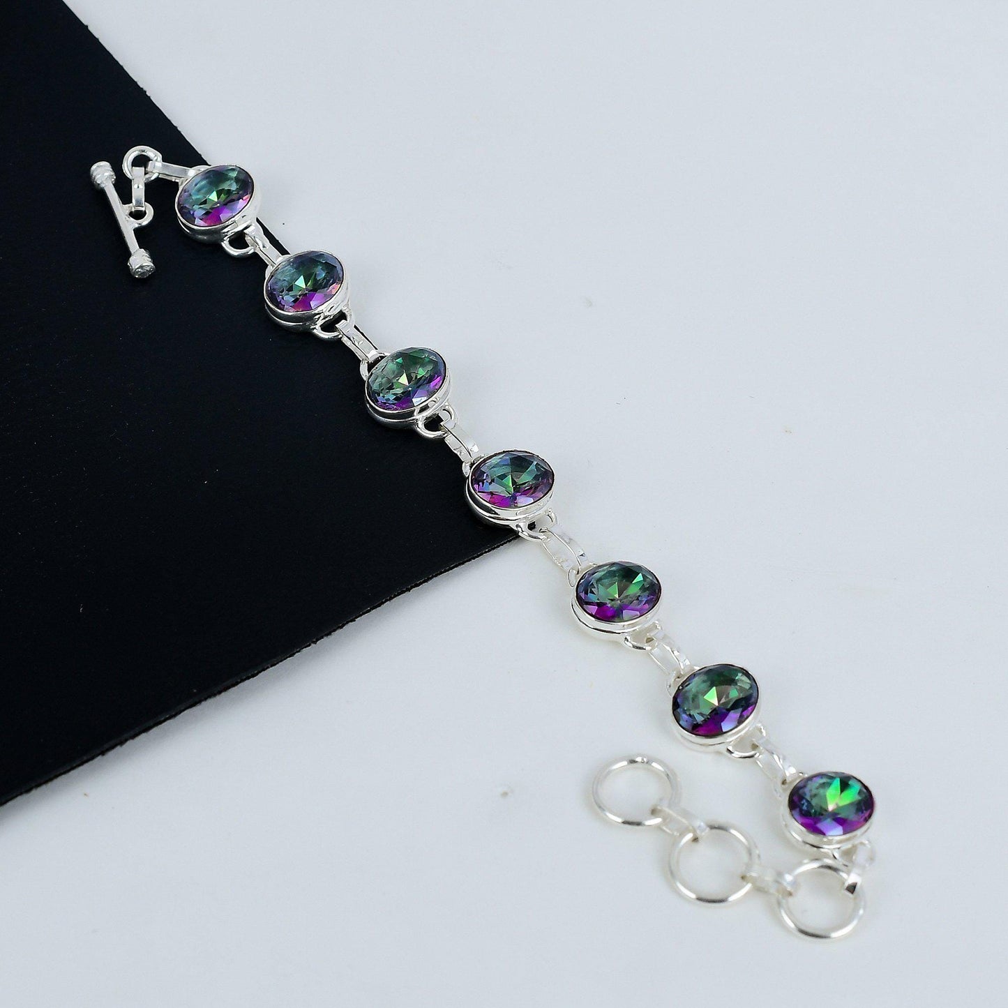 Mystic Rainbow Topaz Sterling Silver Bracelet