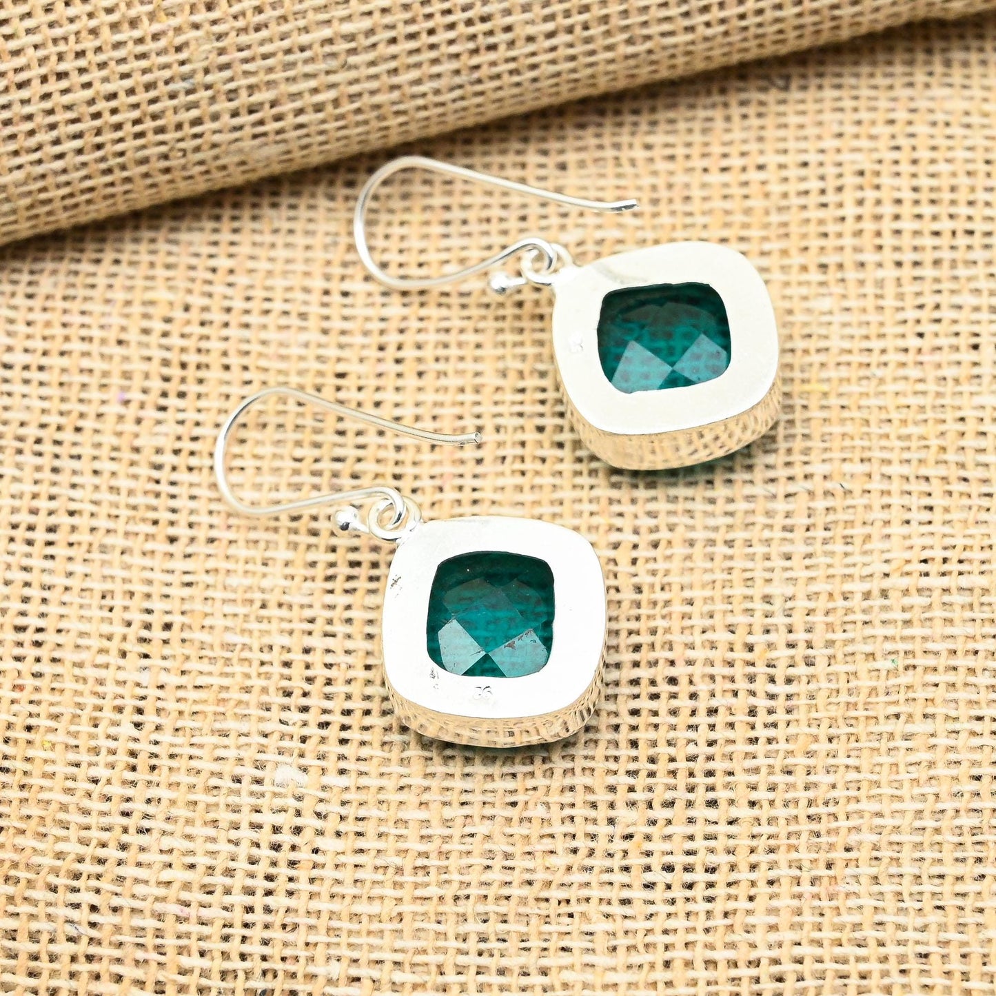 Blue Indicolite Gemstone Earrings