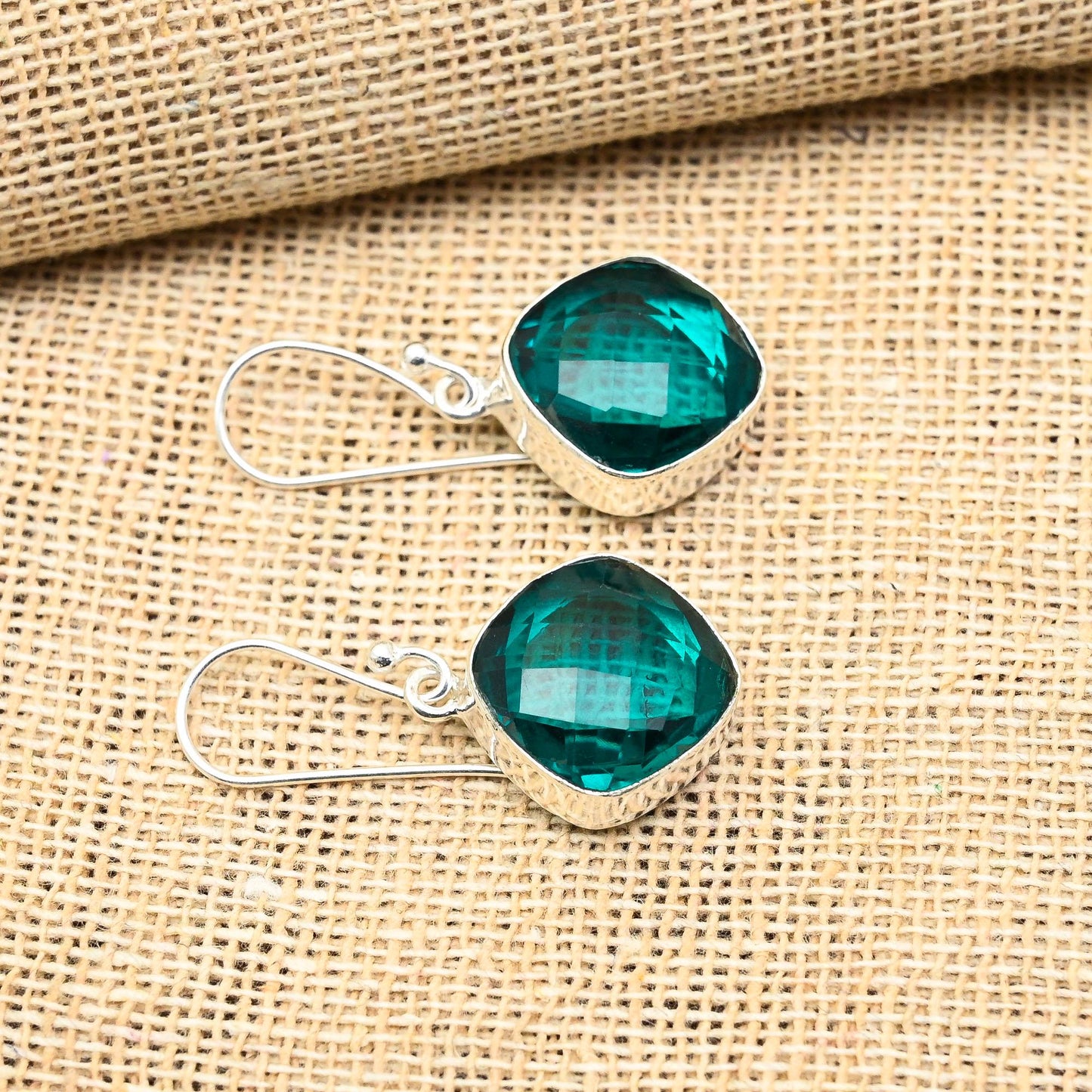 Blue Indicolite Gemstone Earrings