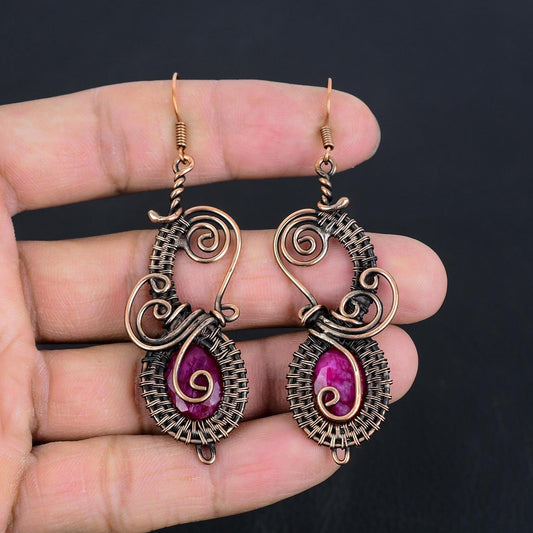 Red Ruby Gemstone Earrings