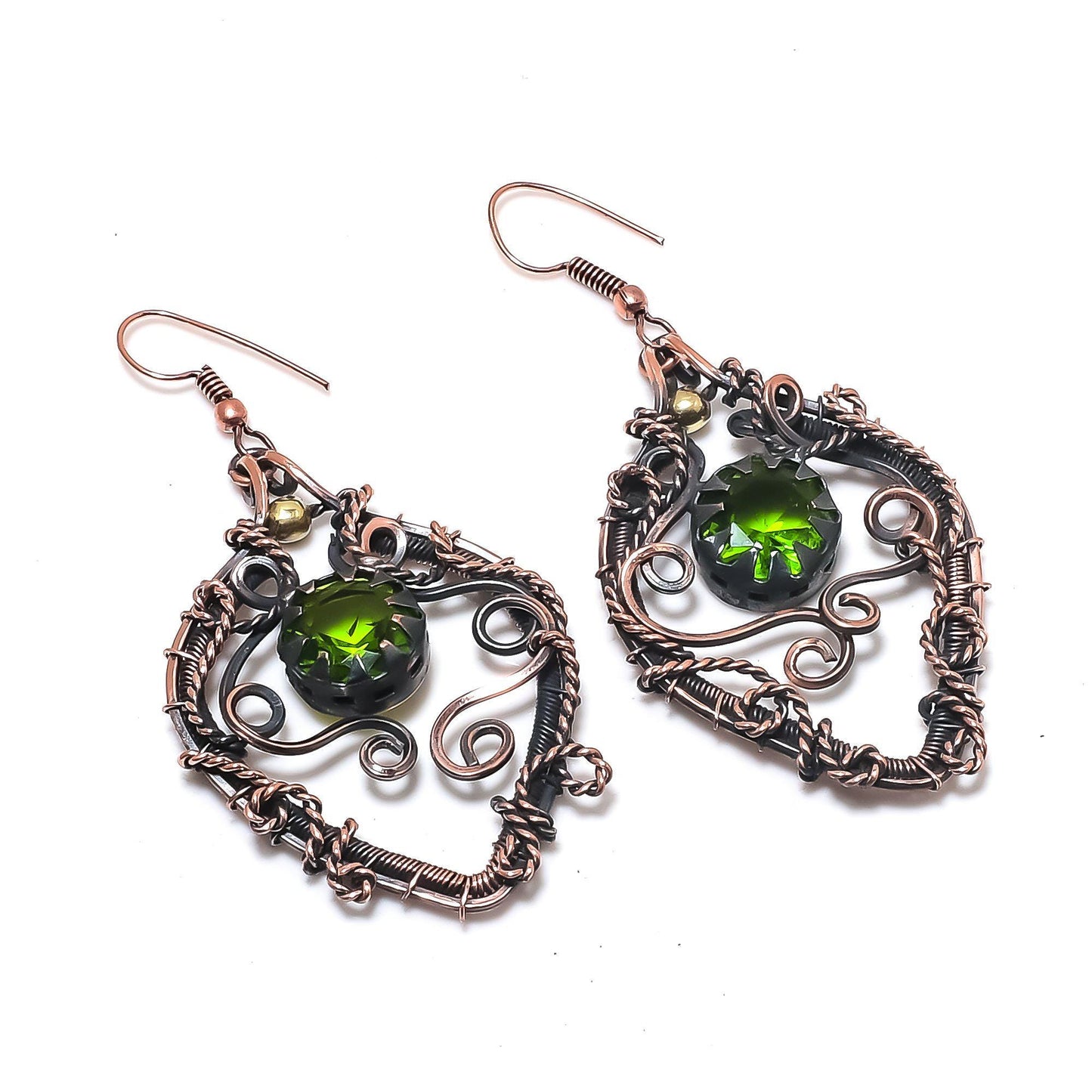 Green Peridot Gemstone Earrings