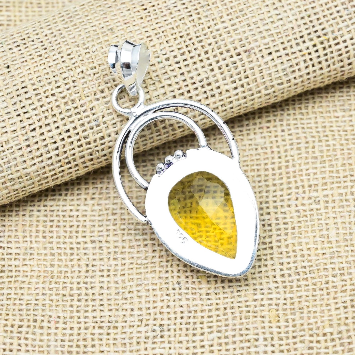 Yellow Citrine Gemstone Pendant