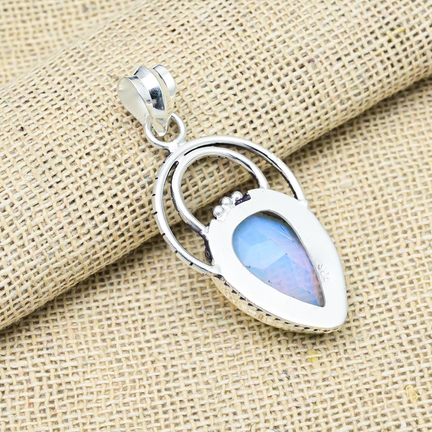 Milky Opal Silver Pendant
