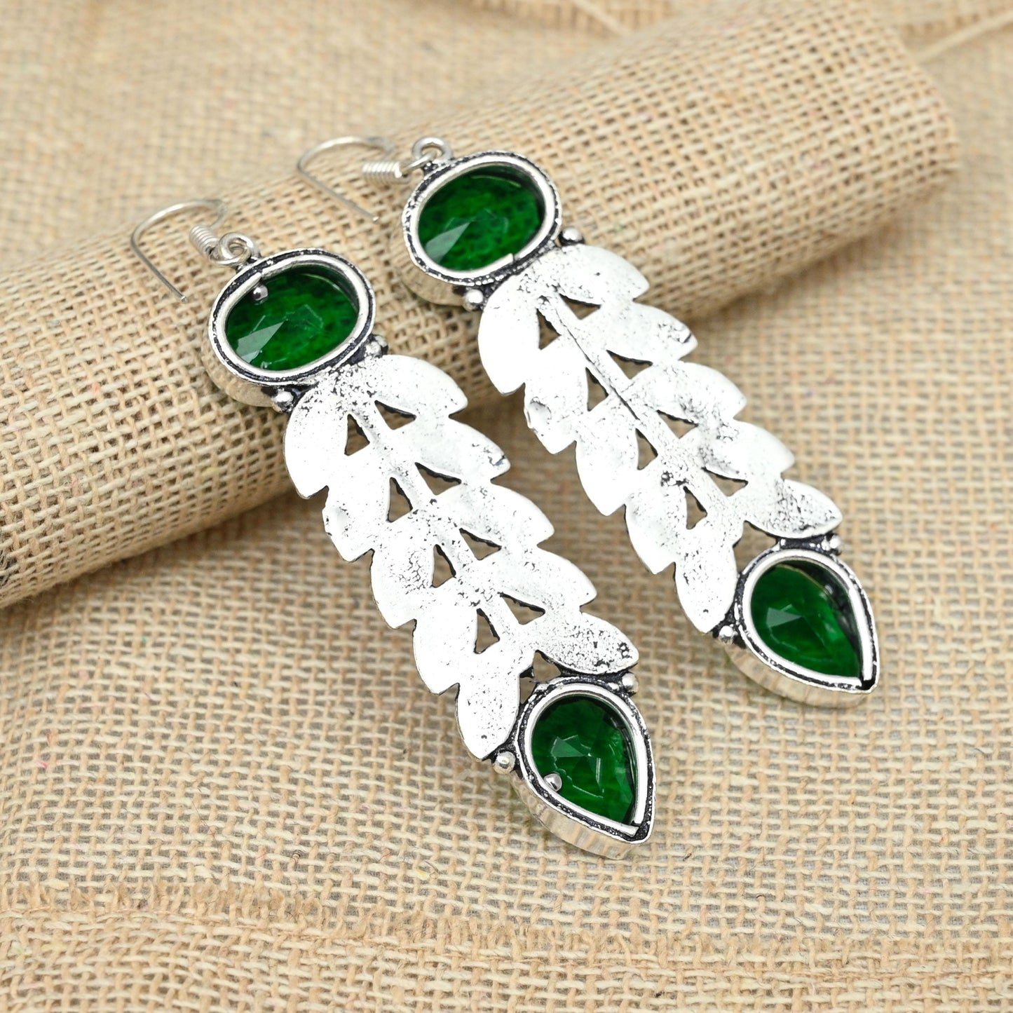 Green Chrome Diopside Sterling Silver Earrings
