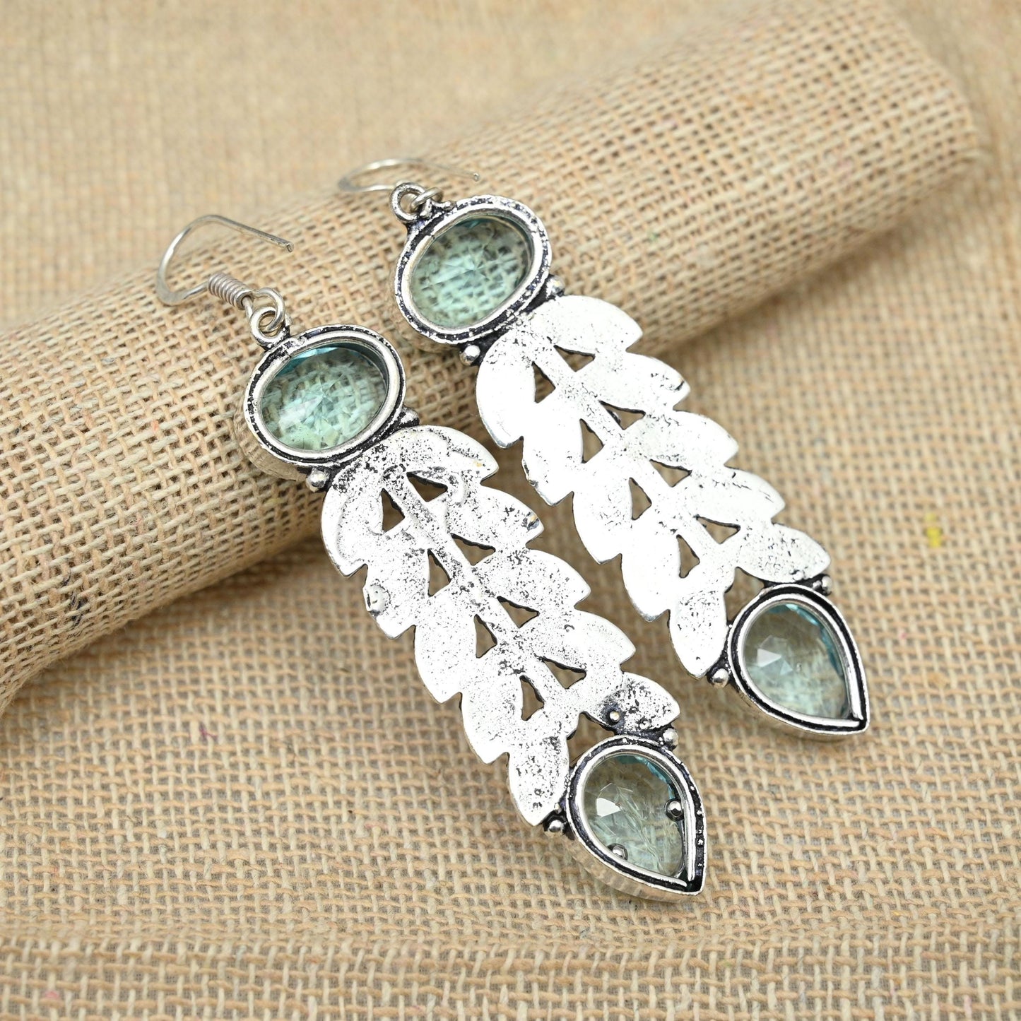 Aqua Apatite Sterling Silver Earrings