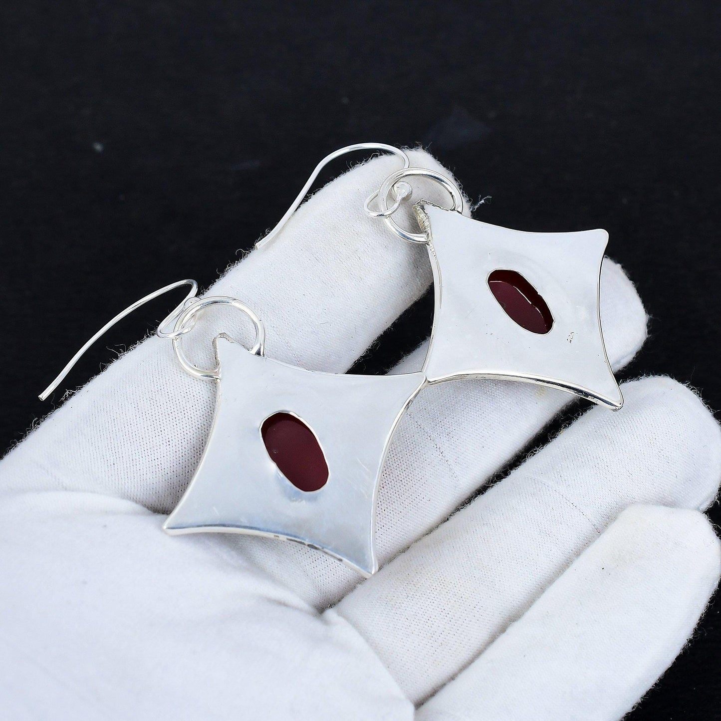Orange Carnelian Gemstone Earrings