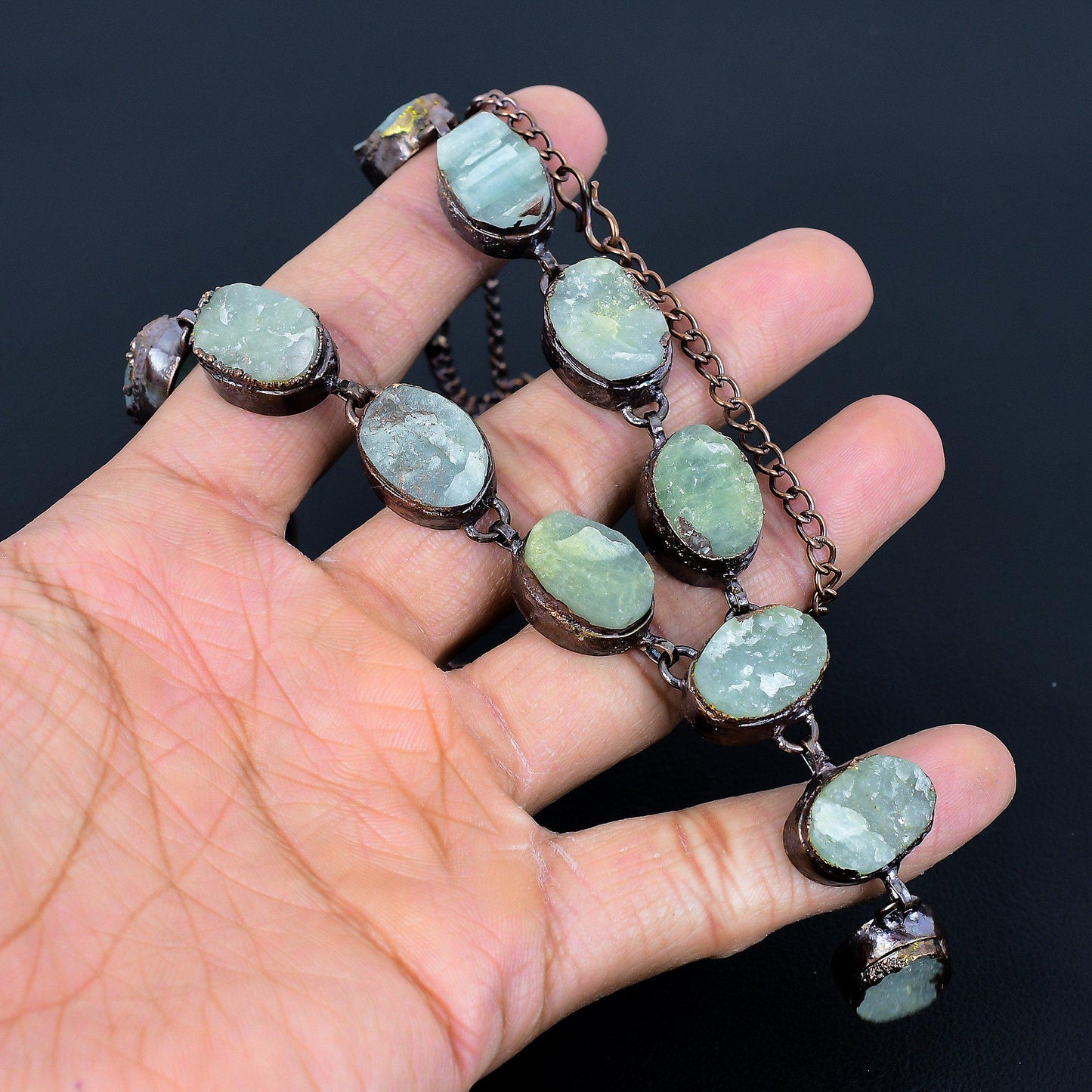 Blue Aquamarine Gemstone Necklace