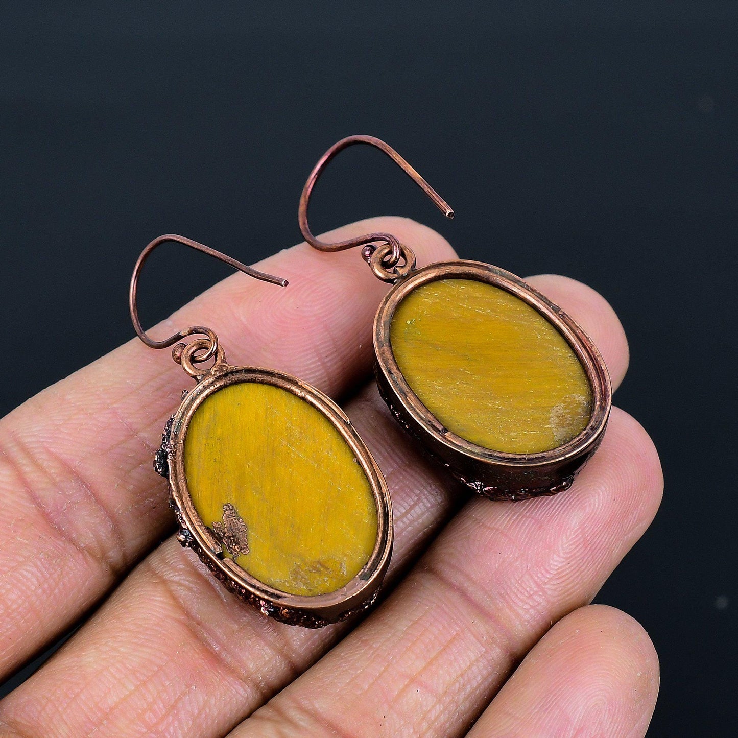 Golden Brown Tiger Eye Gemstone Earrings