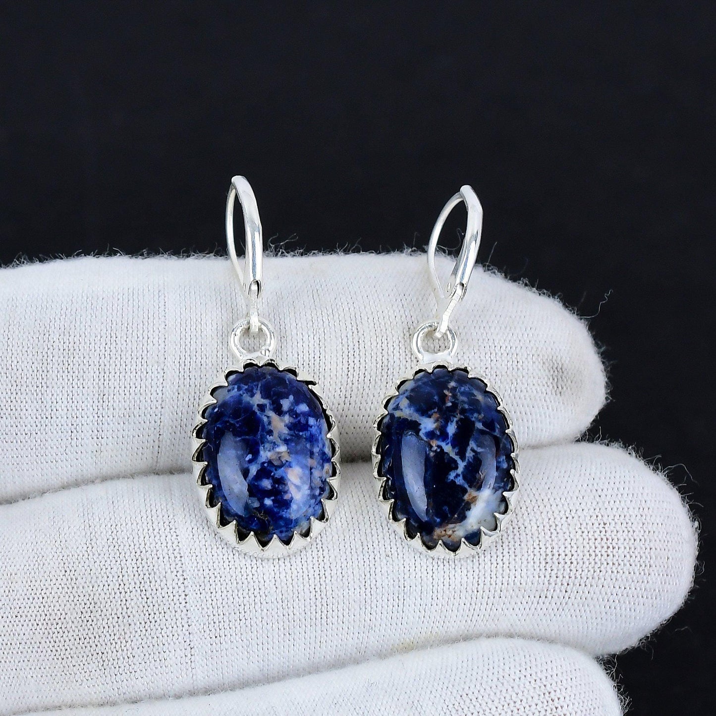 Blue Sodalite Gemstone Earrings