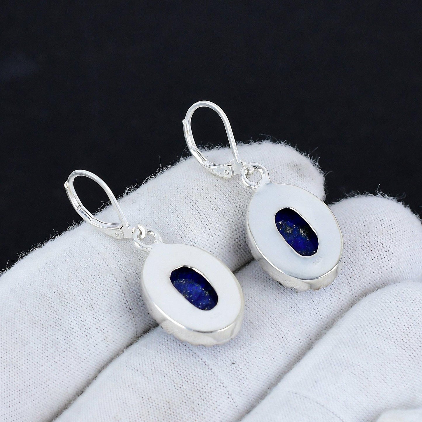 Blue Lapis Lazuli Gemstone Earrings