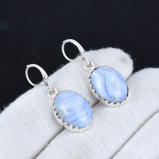 Blue Scheelite Gemstone Earrings