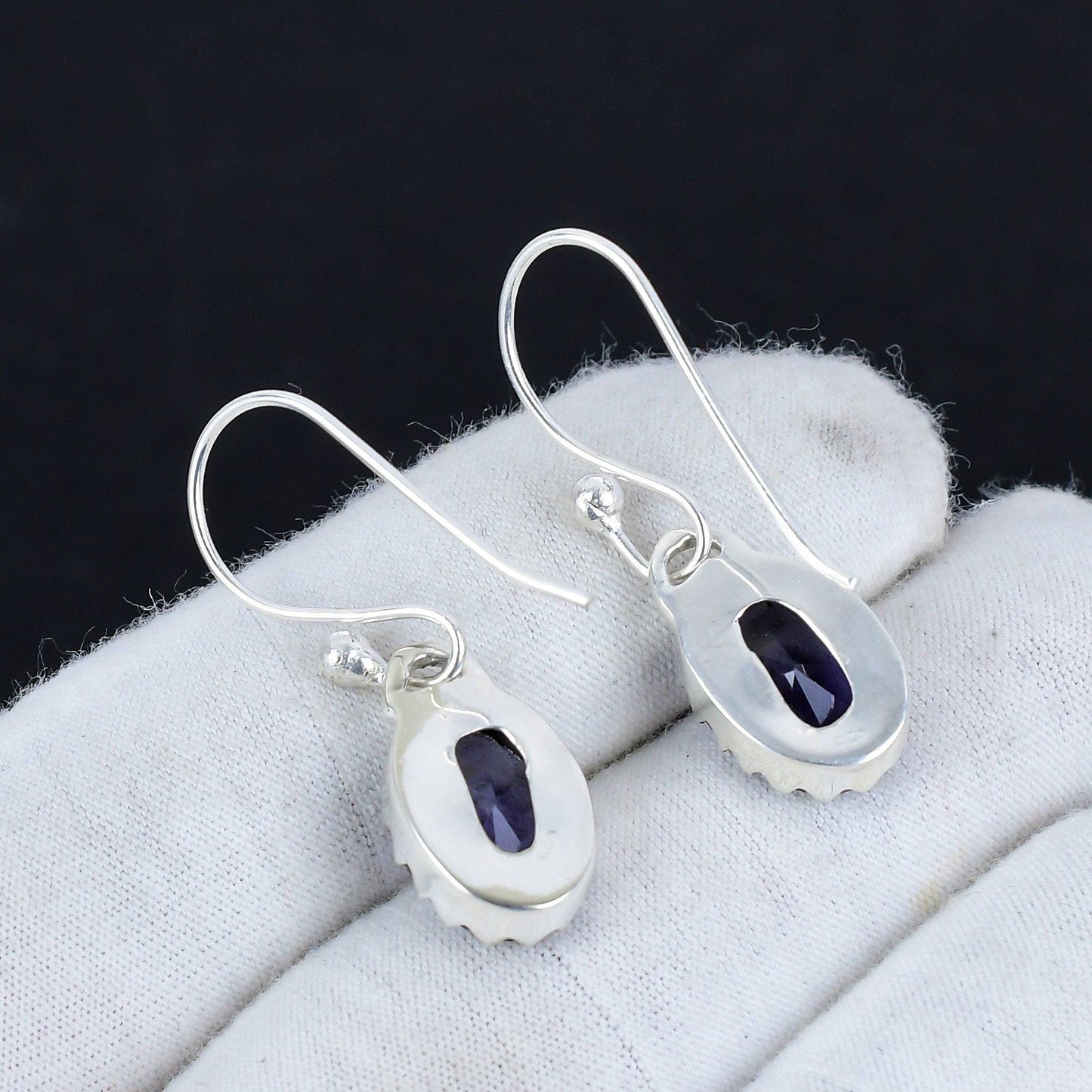 Purple Amethyst Gemstone Dangle Earrings