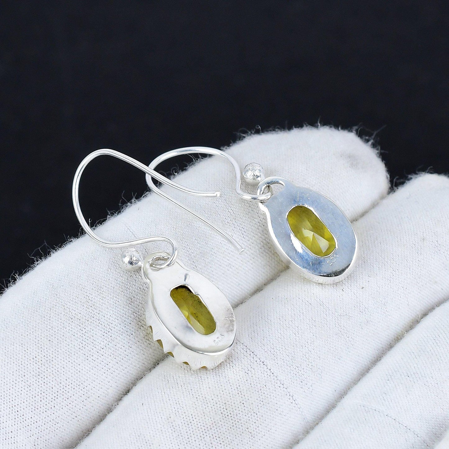 Yellow Citrine Gemstone Earrings