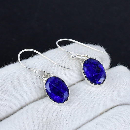 Blue Sapphire Gemstone Earrings