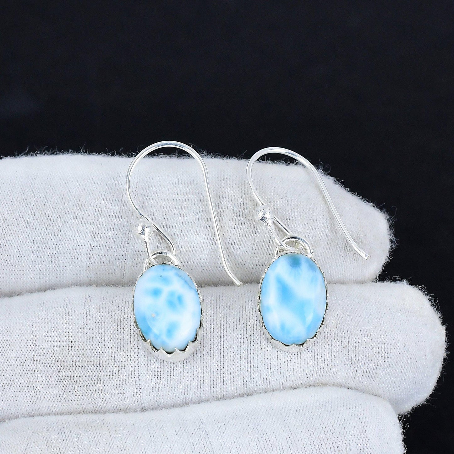 Blue Larimar Gemstone Earrings