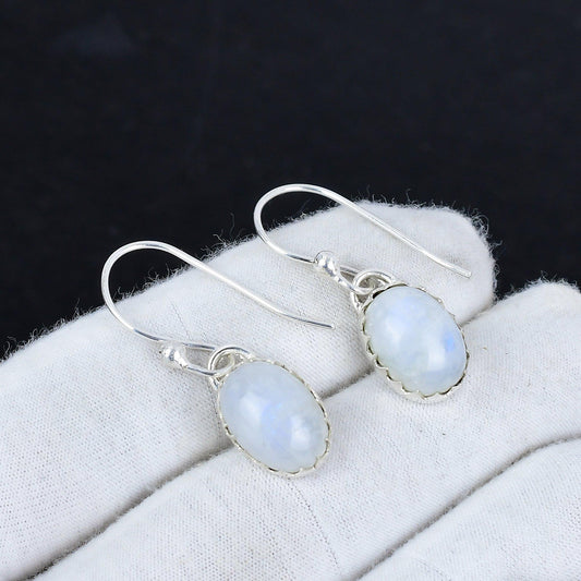 Rainbow Moonstone Gemstone Earrings
