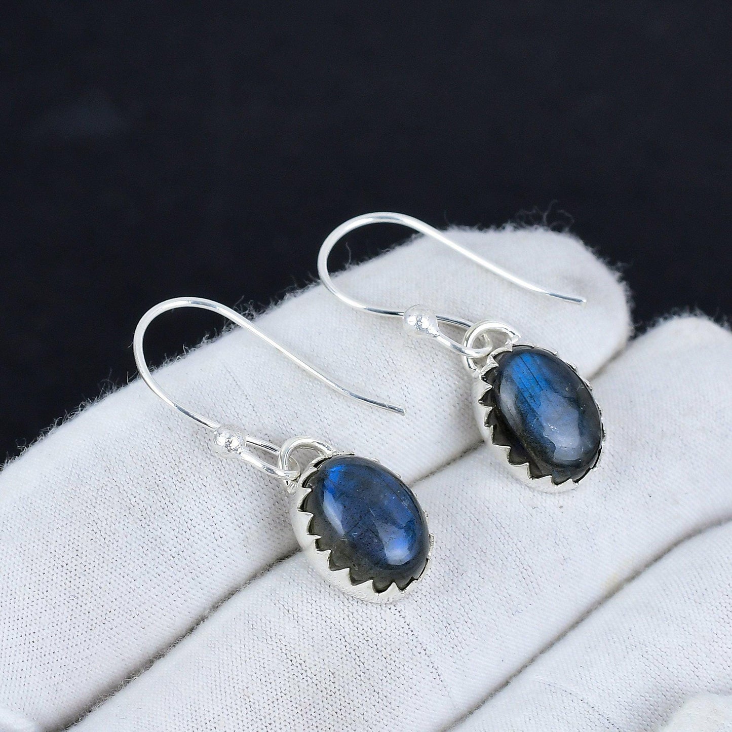 Blue Labradorite Gemstone Earrings