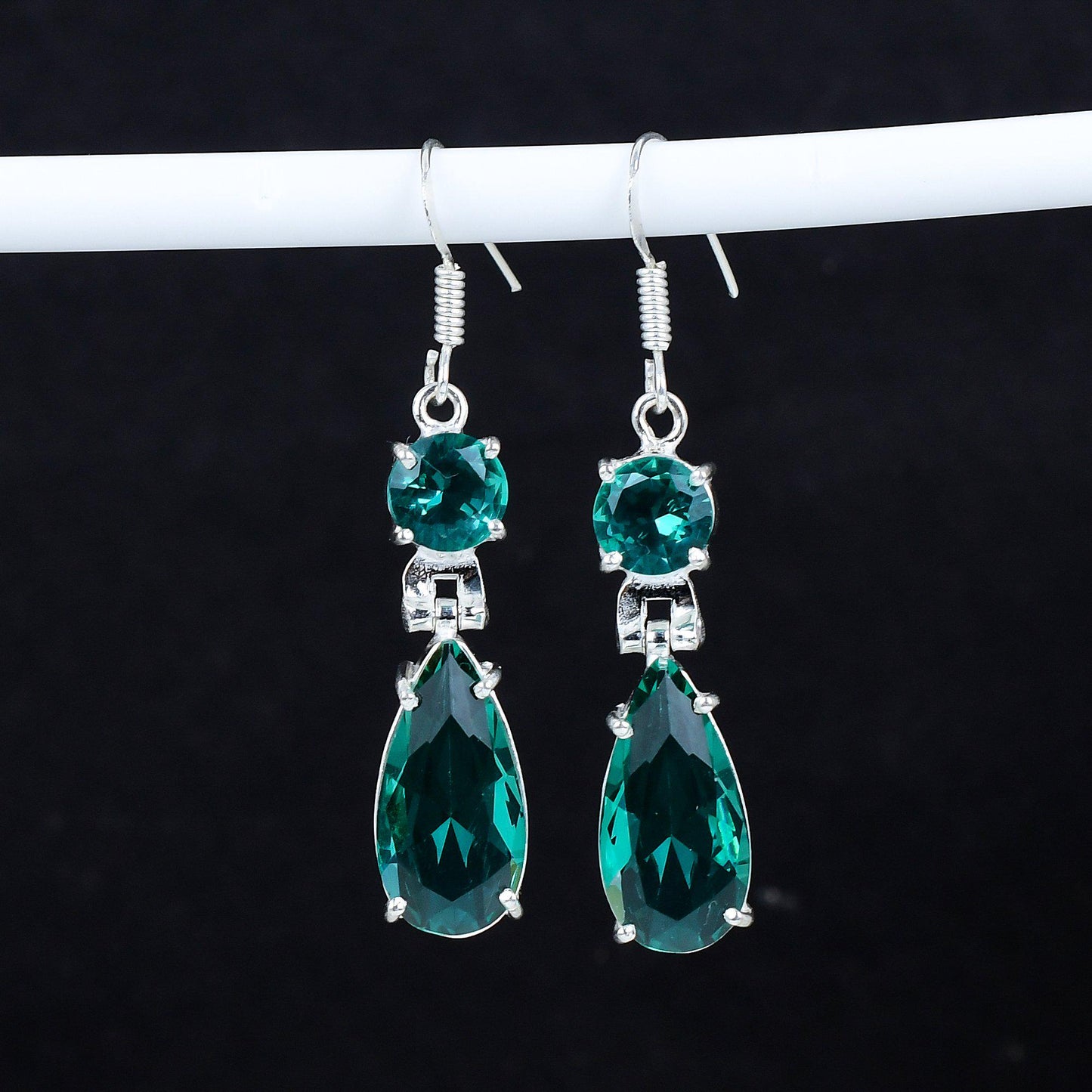 Green Apatite Gemstone Earrings