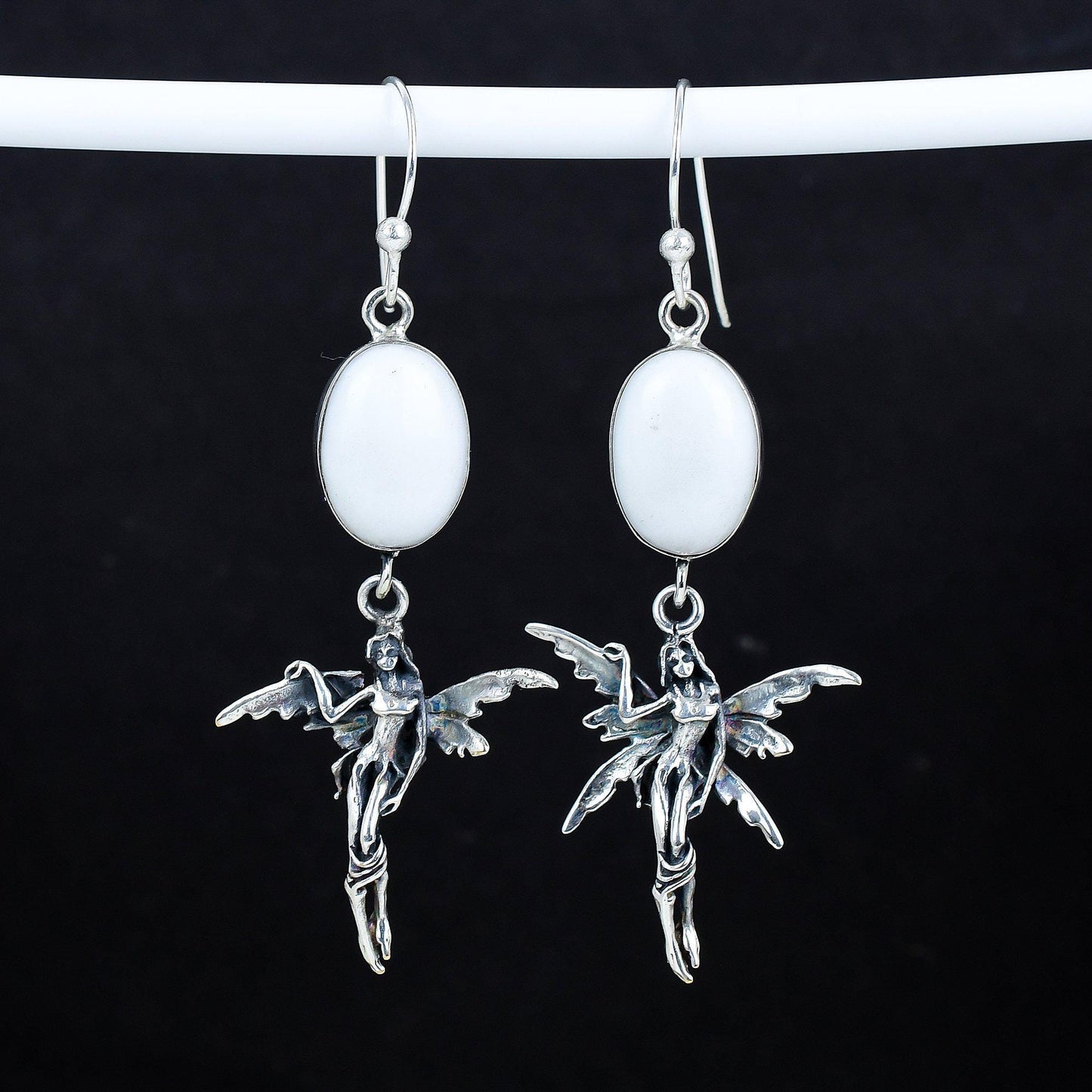 White Coral Gemstone Earrings