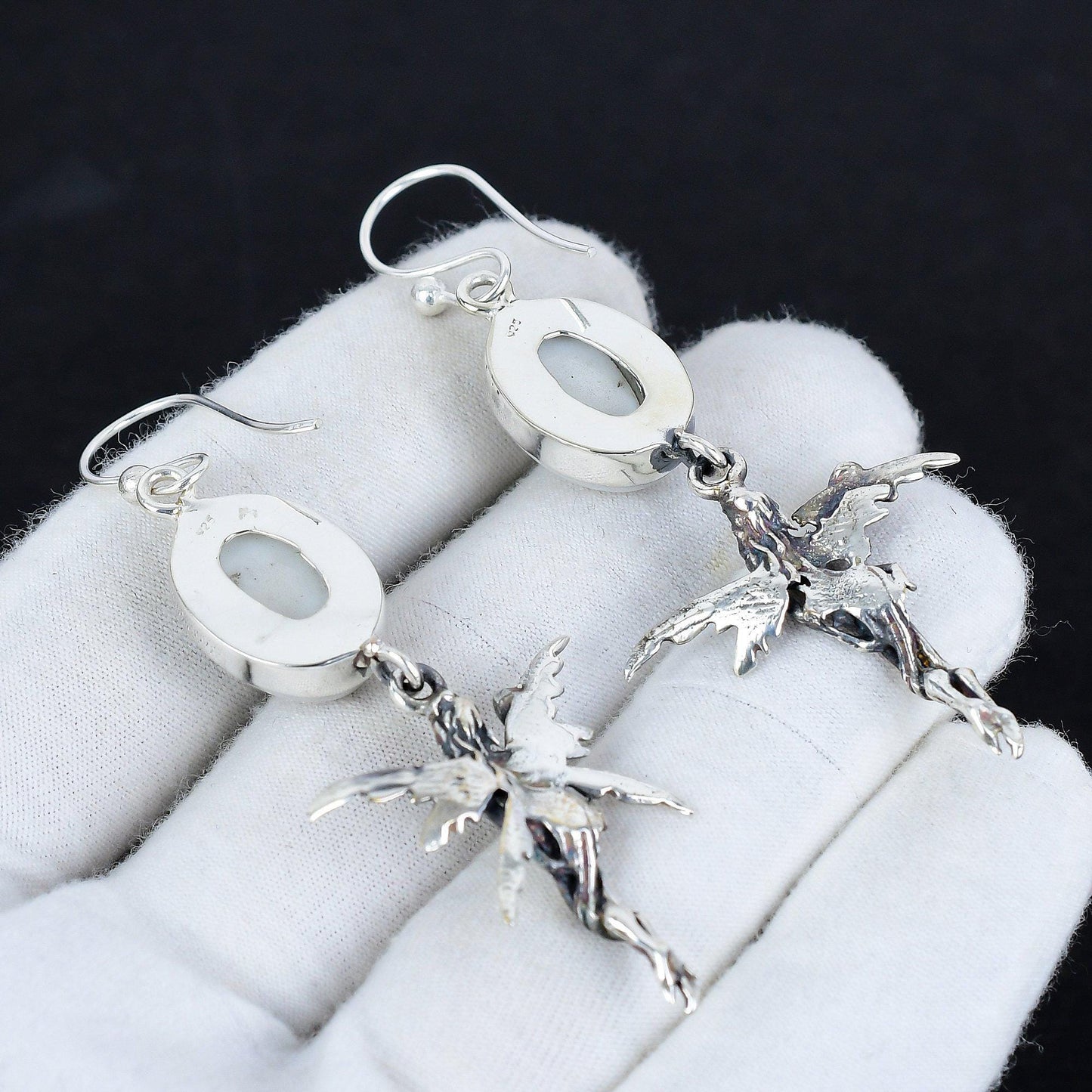 White Coral Gemstone Earrings