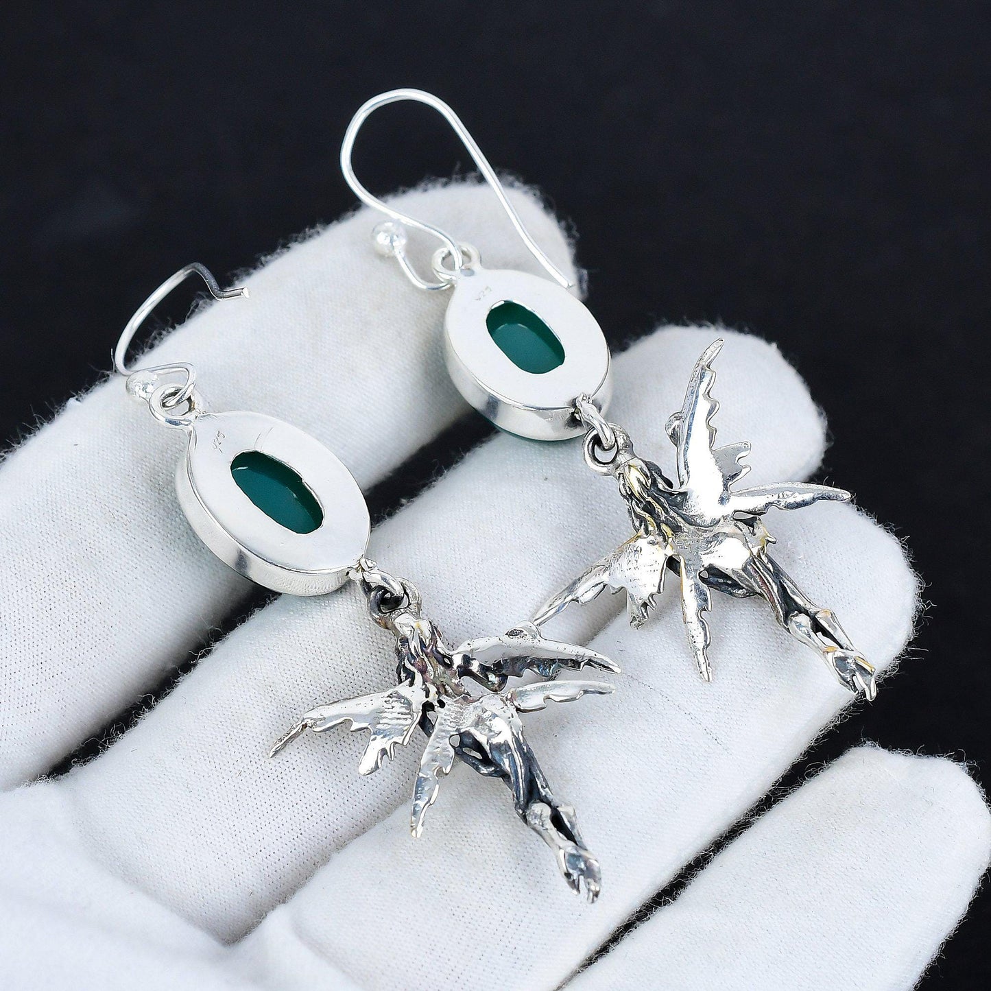 Green Onyx Gemstone Earrings