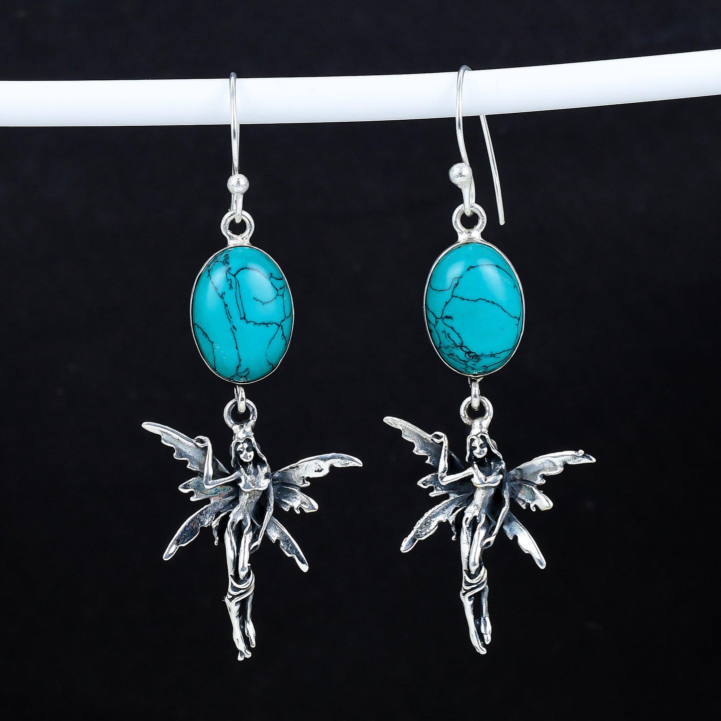Turquoise Gemstone Hook Earrings