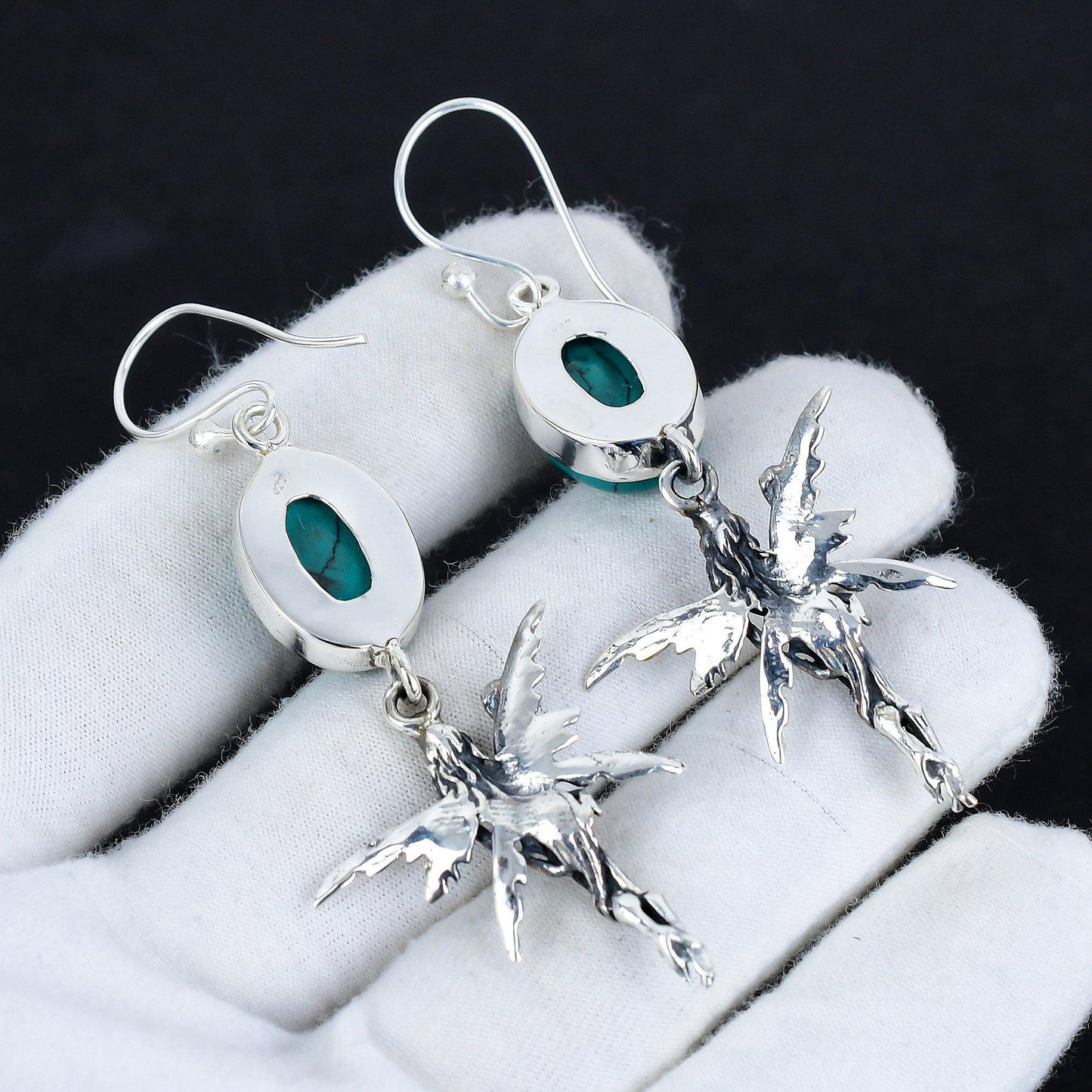 Turquoise Gemstone Hook Earrings