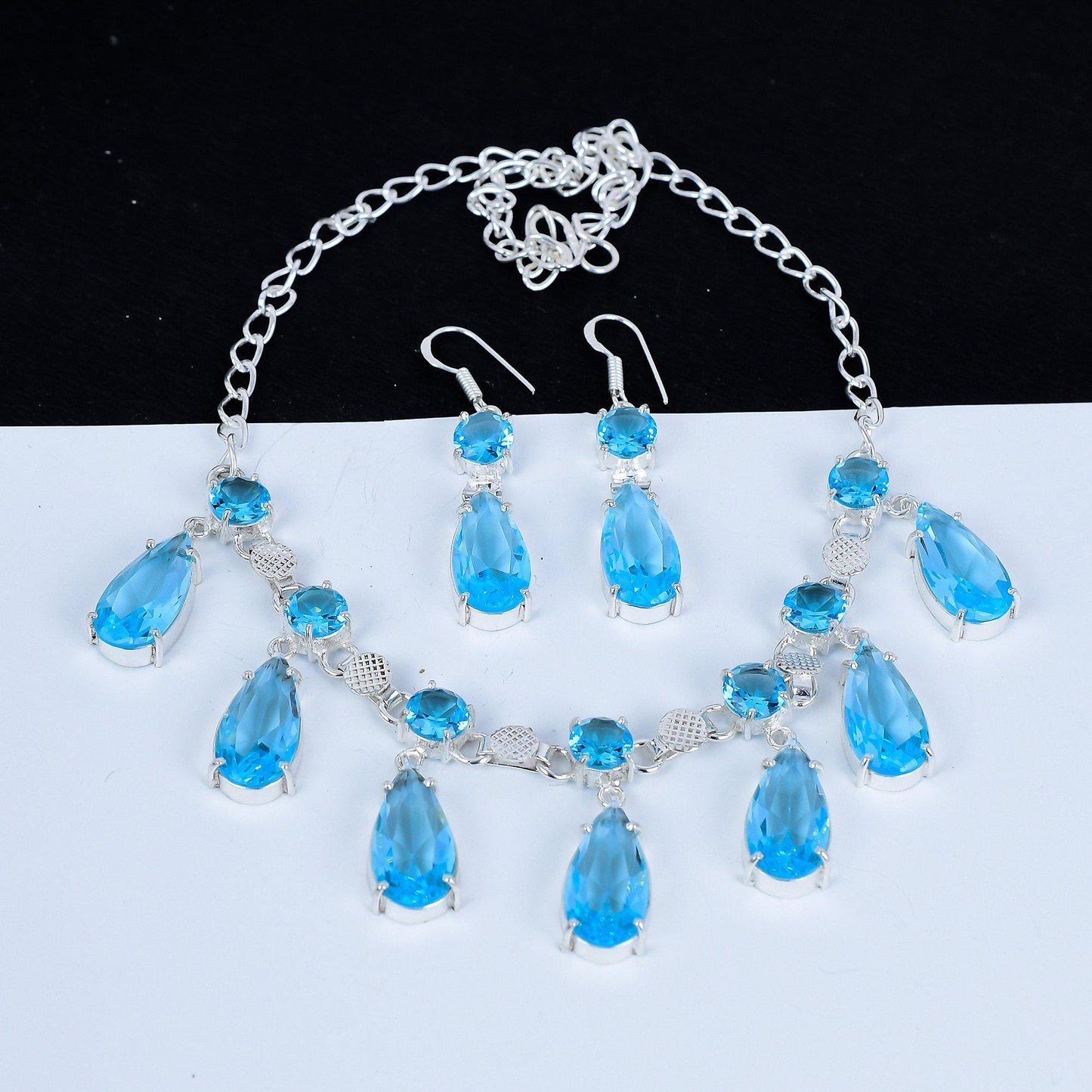 Blue Topaz Gemstone Necklace