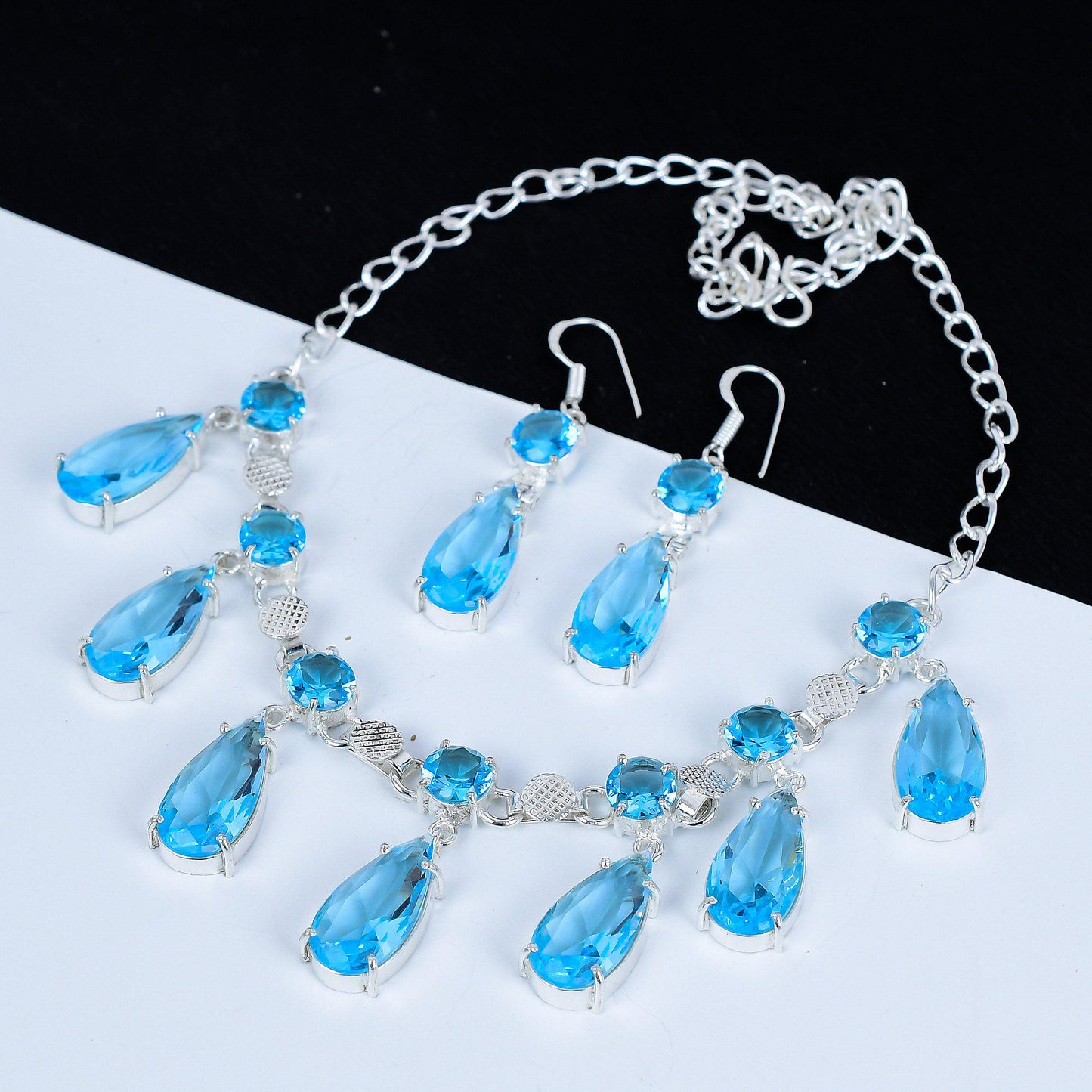 Blue Topaz Gemstone Necklace