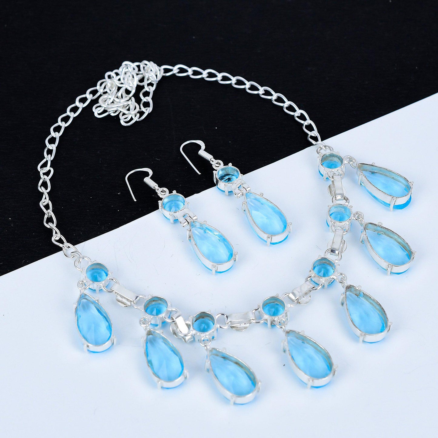 Blue Topaz Gemstone Necklace