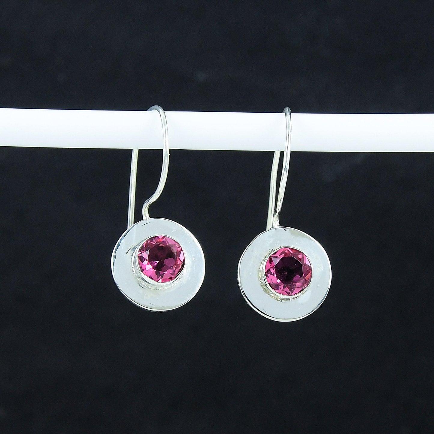 Pink Rubellite Gemstone Earrings
