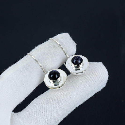 Blue Sunstone Gemstone Earrings