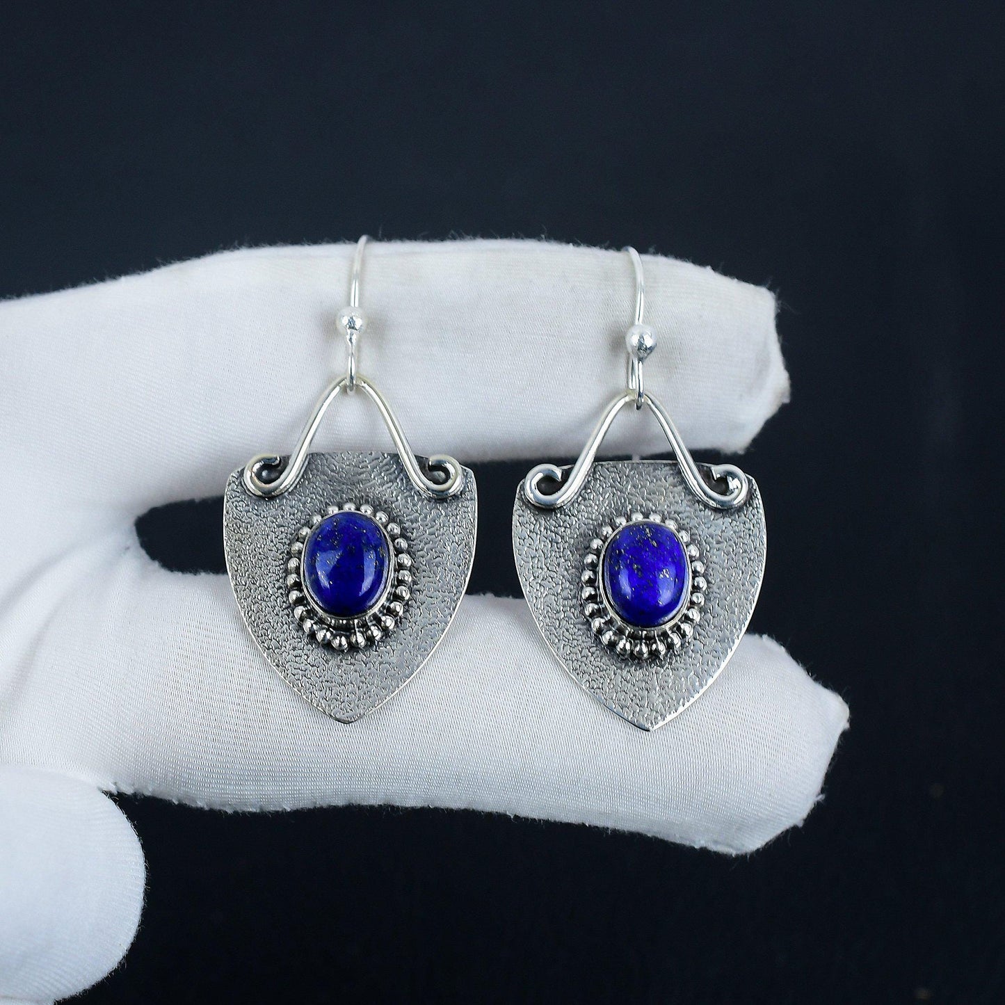 Blue Lapis Lazuli Gemstone Earrings