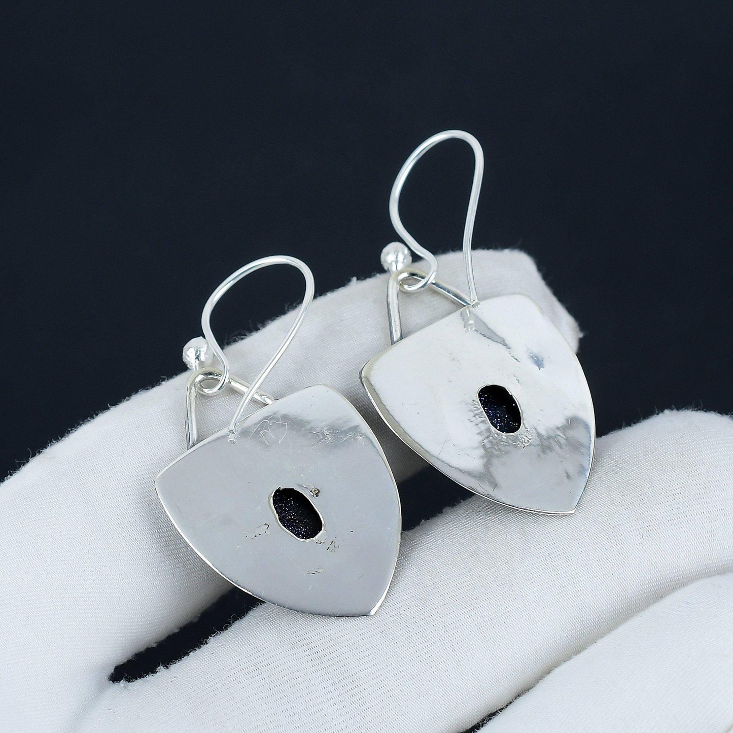 Blue Sunstone Gemstone Earrings