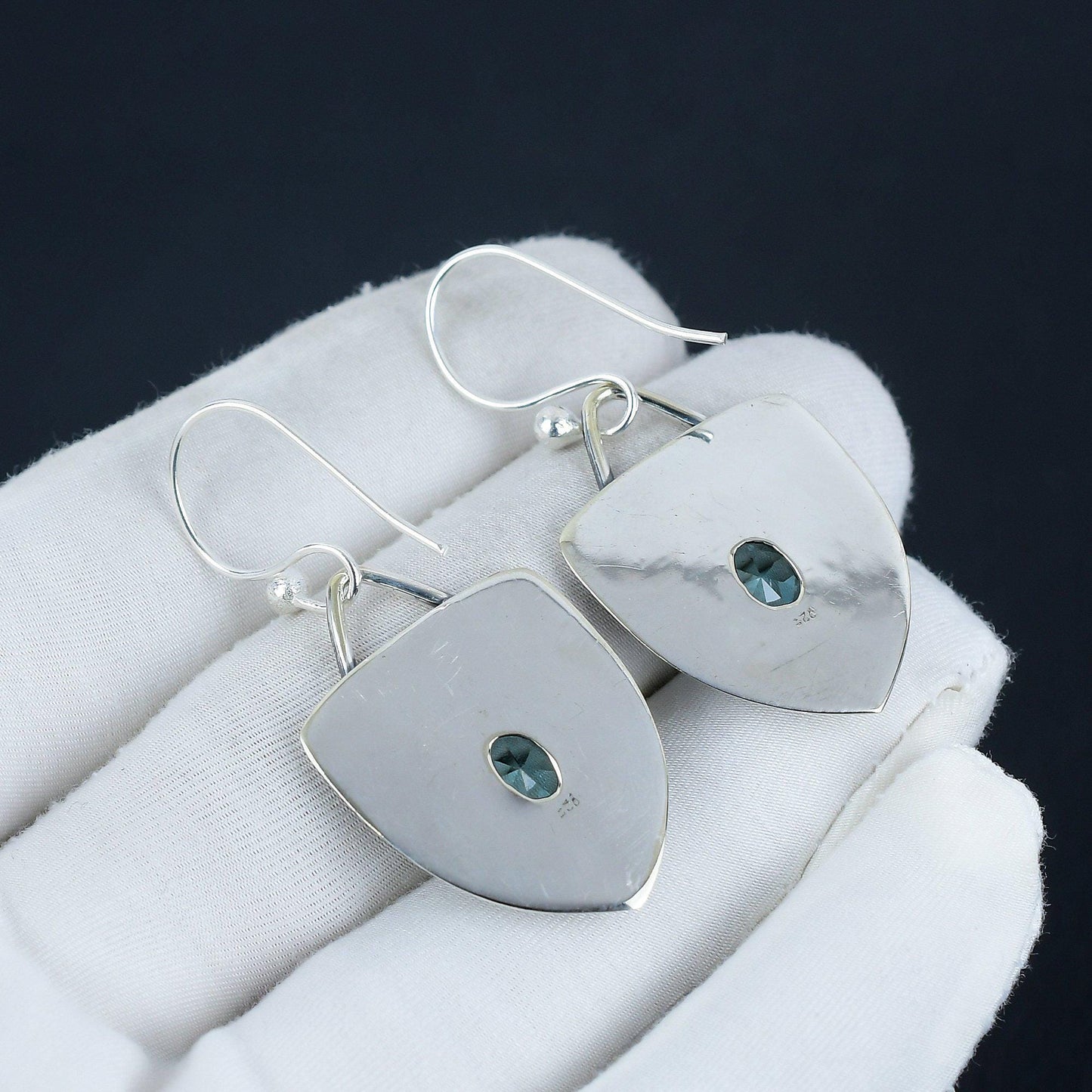 Blue Swiss Topaz Gemstone Earrings