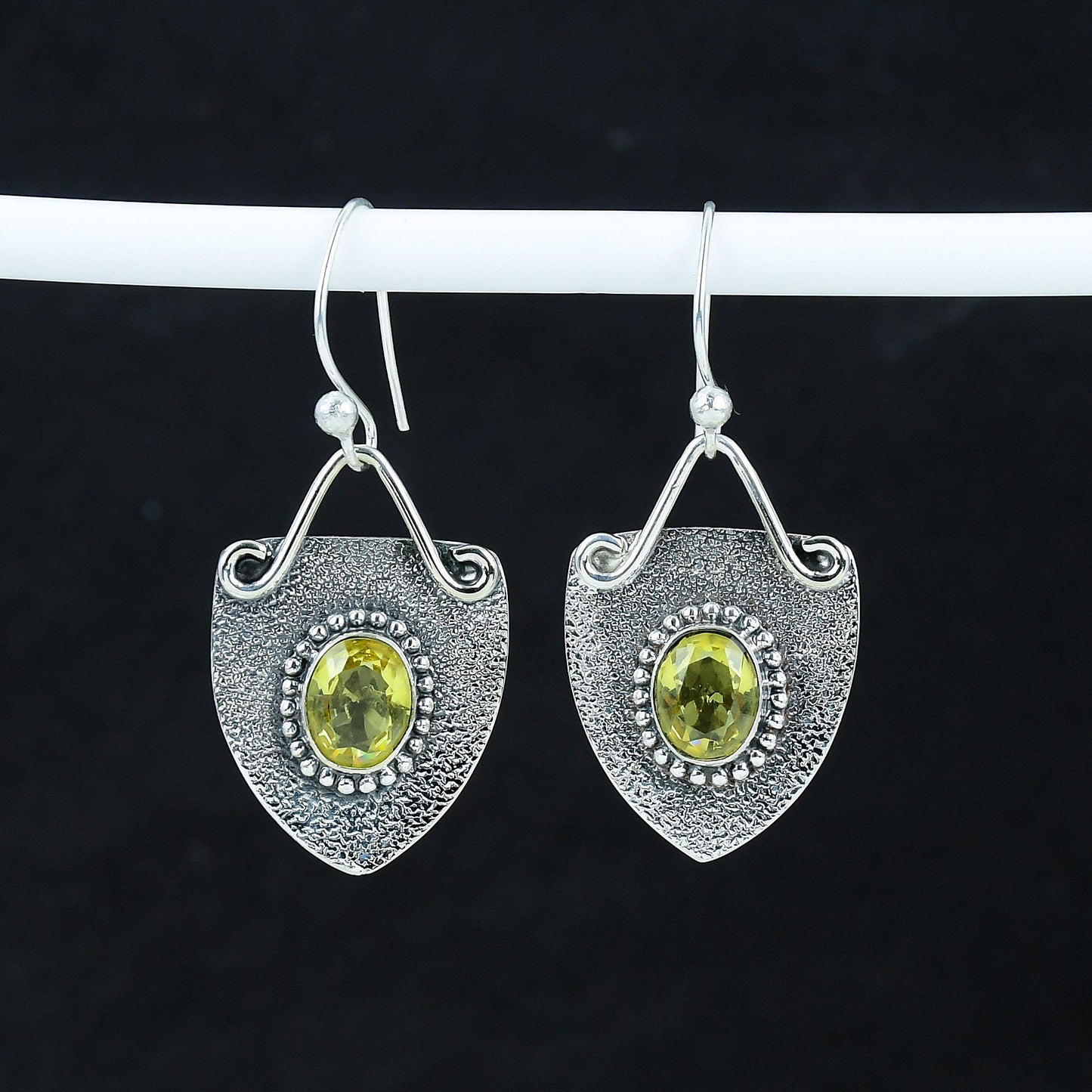 Yellow Citrine Gemstone Earrings