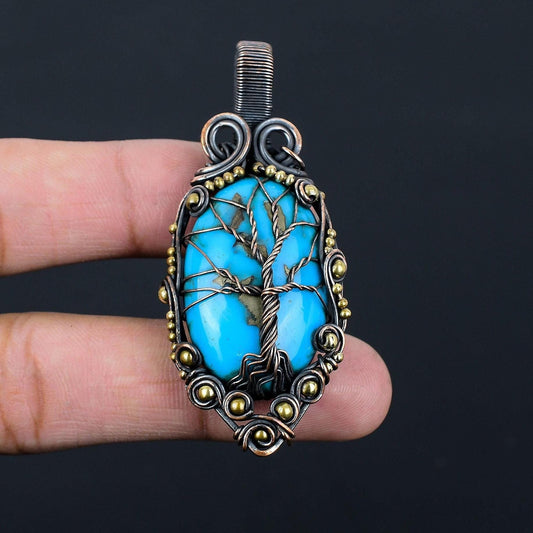 Blue Turquoise Gemstone Pendant