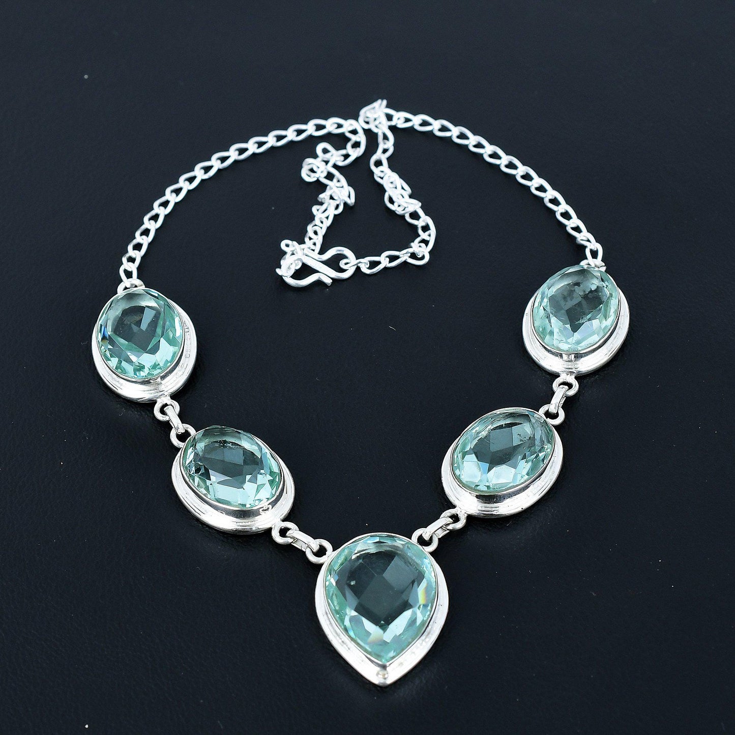 Blue Aquamarine Gemstone Necklace