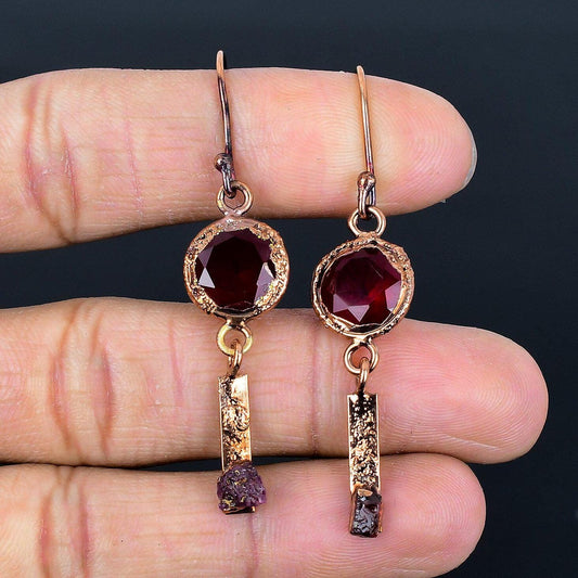 Red Ruby Gemstone Earrings