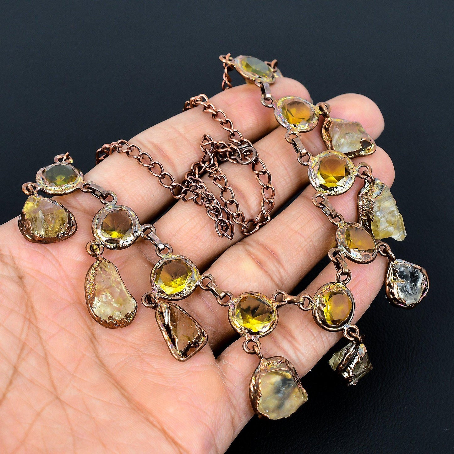 Yellow Citrine Gemstone Necklace