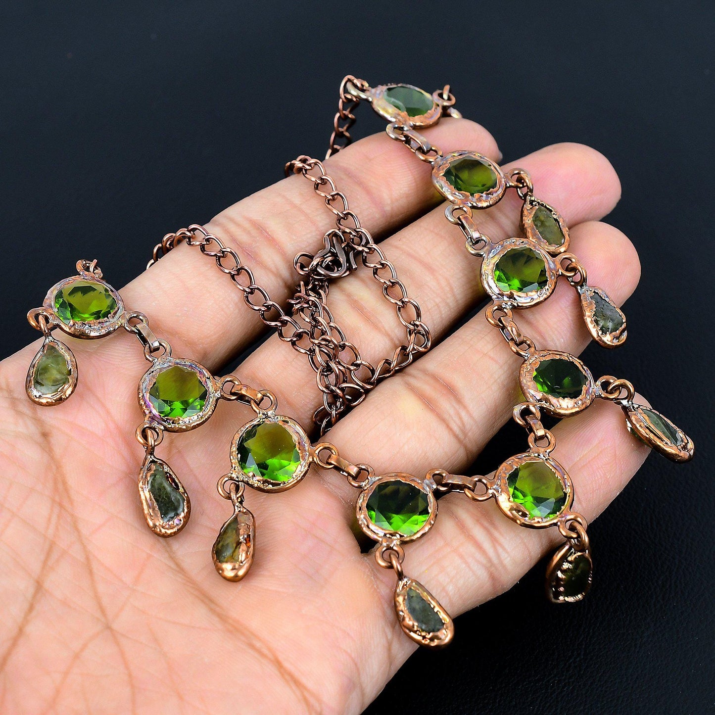 Green Peridot Gemstone Necklace