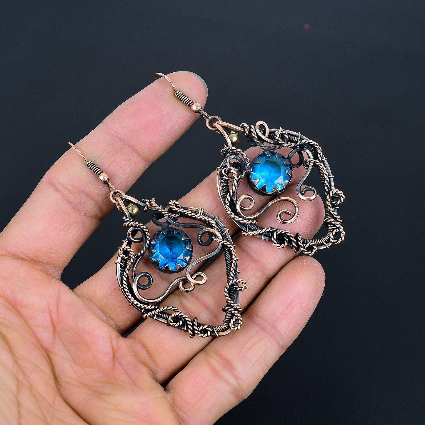 Blue Topaz Gemstone Earrings