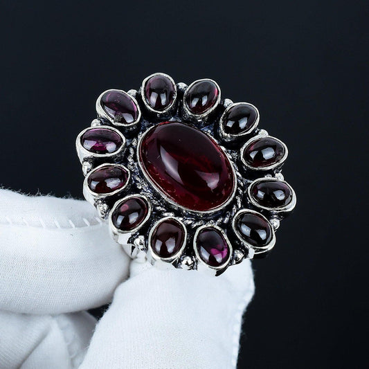 Carnelian & Pink Amethyst Gemstone Ring