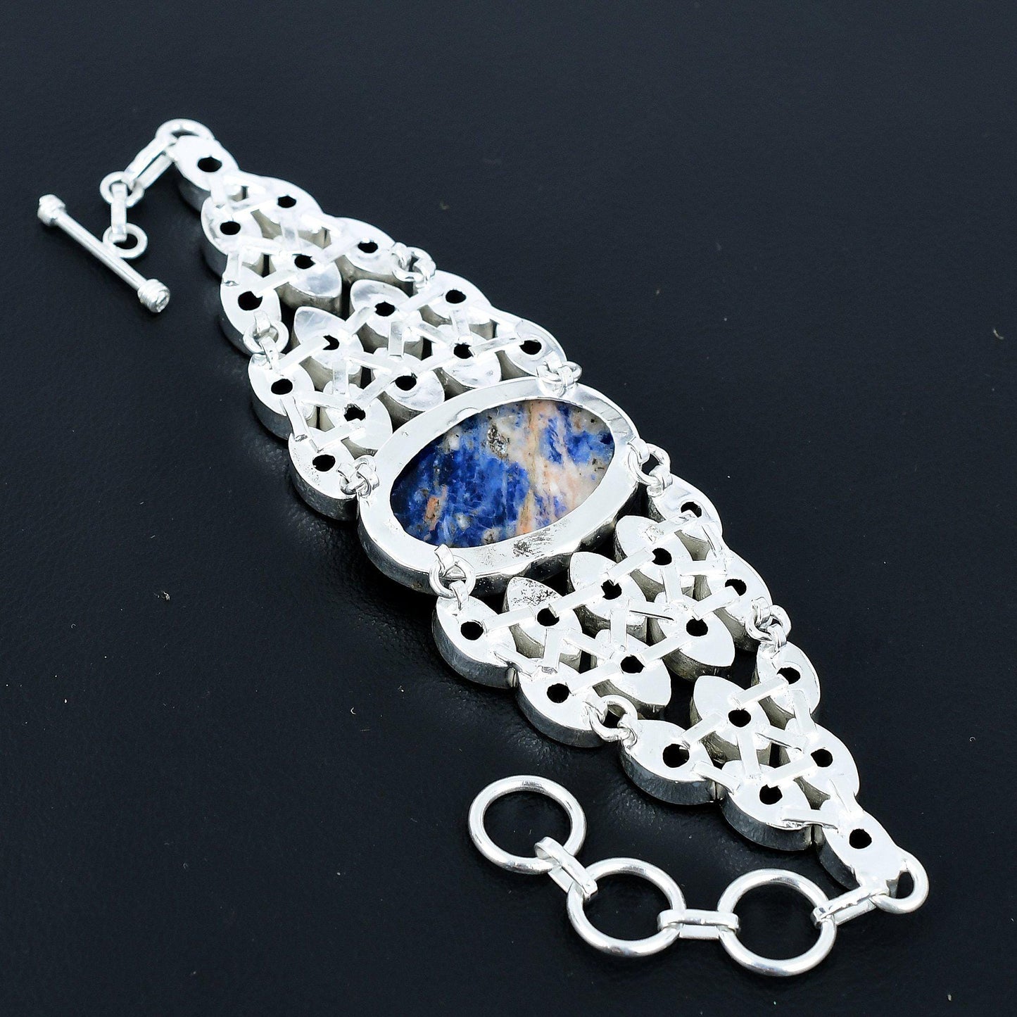 Blue Sodalite & Purple Amethyst Gemstone Bracelet