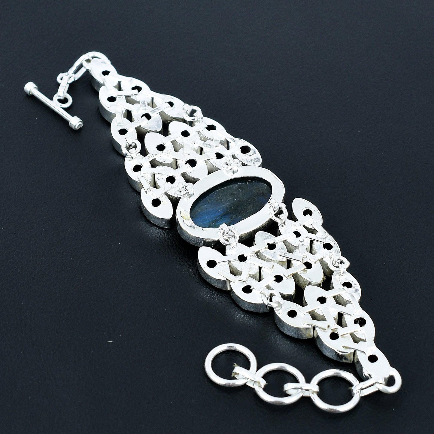 Blue Labradorite & Topaz Gemstone Bracelet