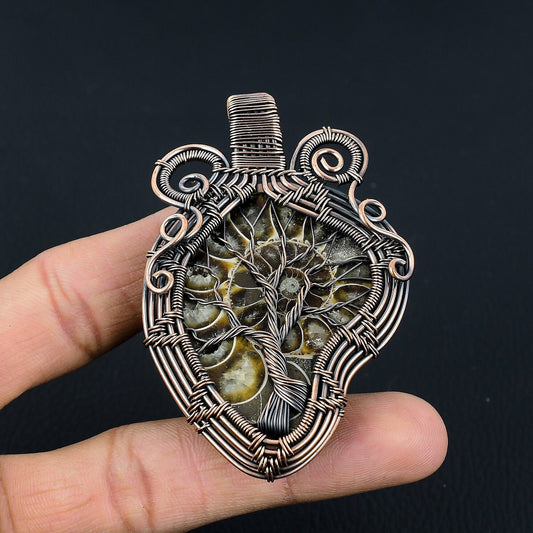 Brown Ammonite Gemstone Pendant