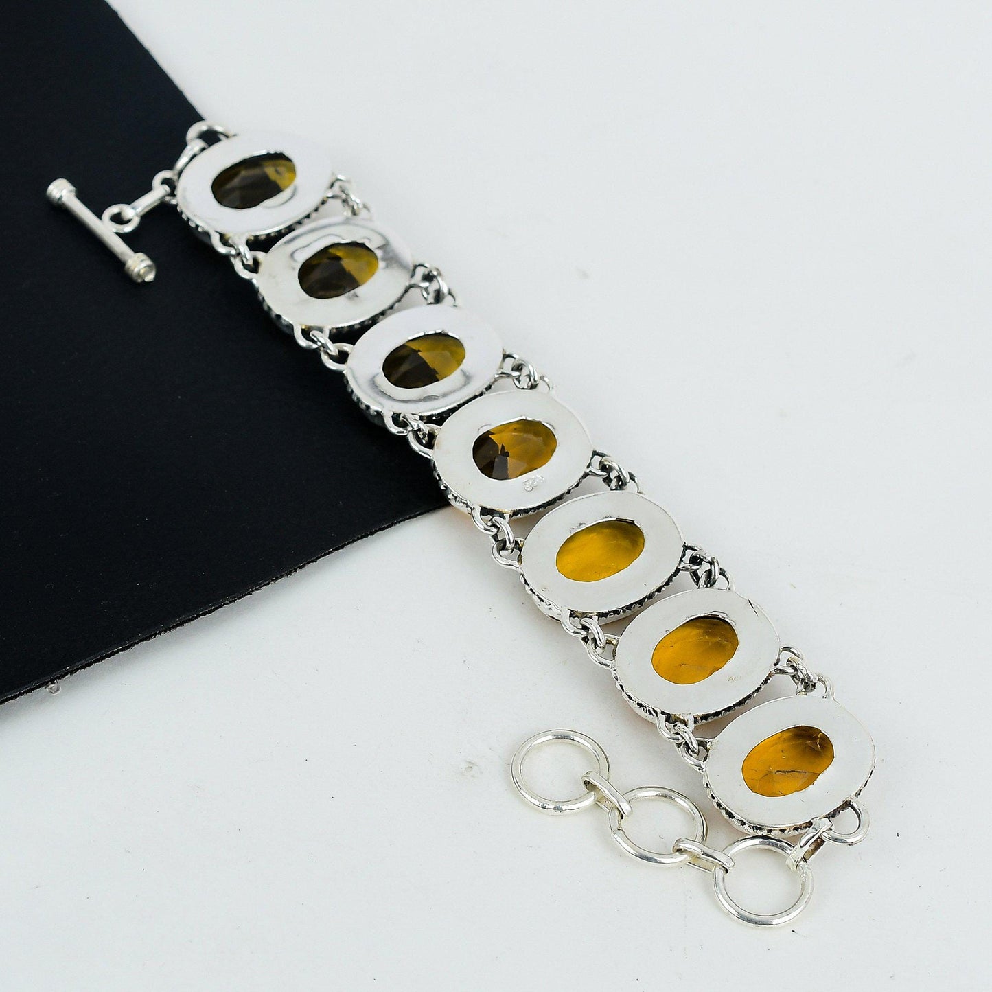 Yellow Citrine Sterling Silver Bracelet