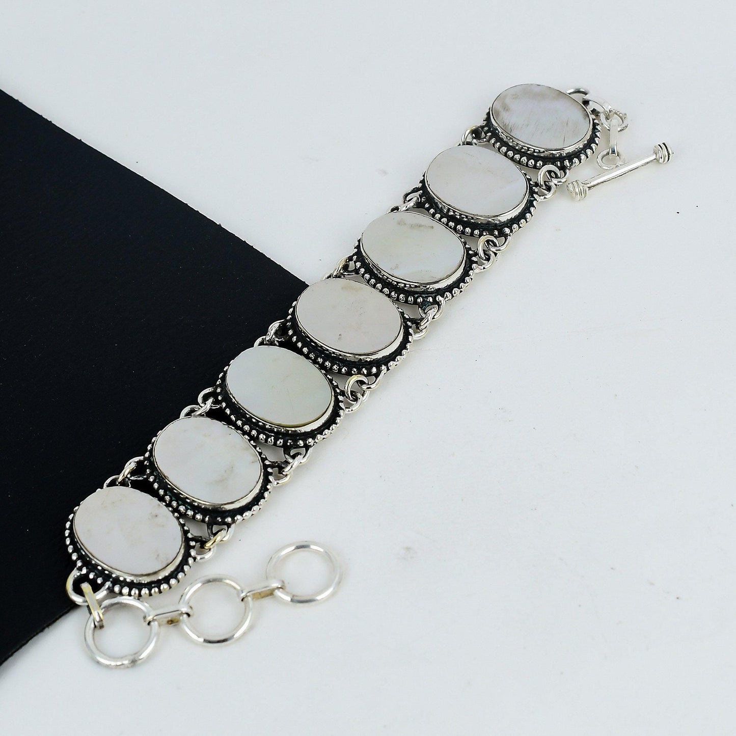 White Mother of Pearl Gemstone Bracelet