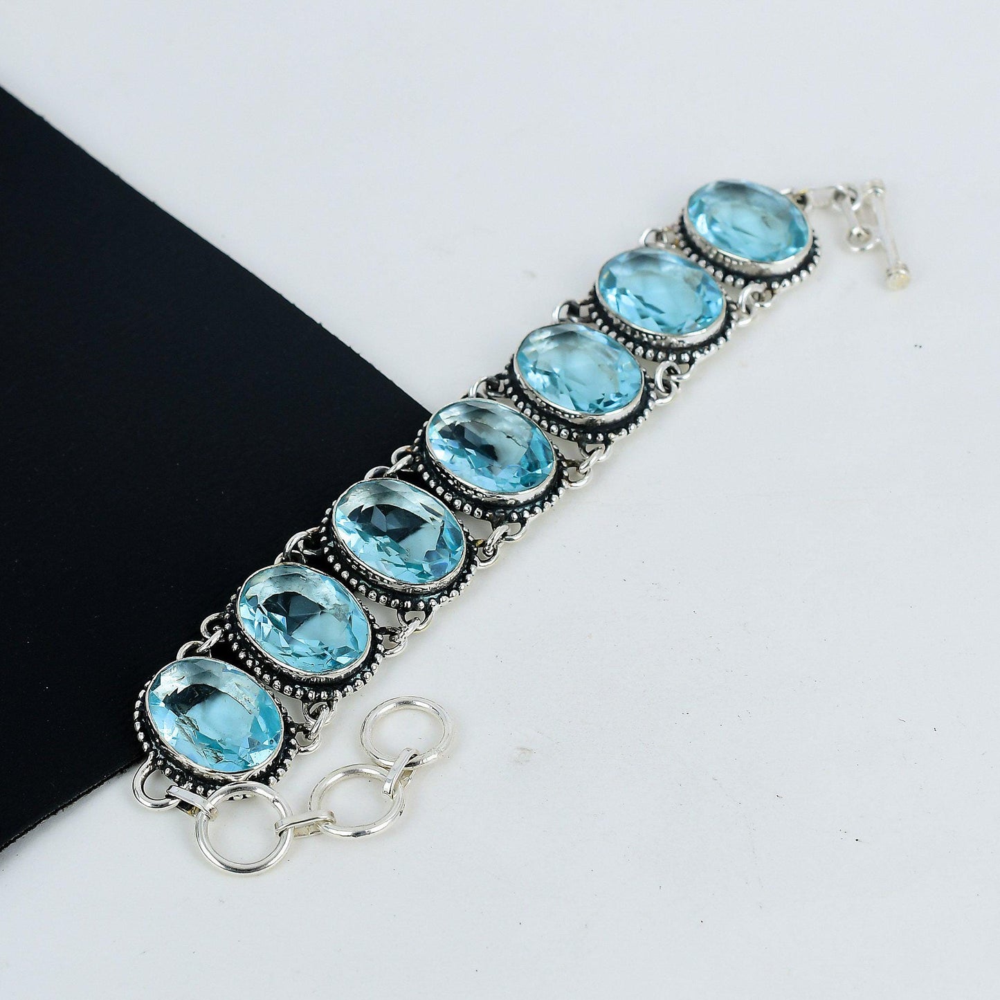 Sterling Silver Swiss Blue Topaz Bracelet