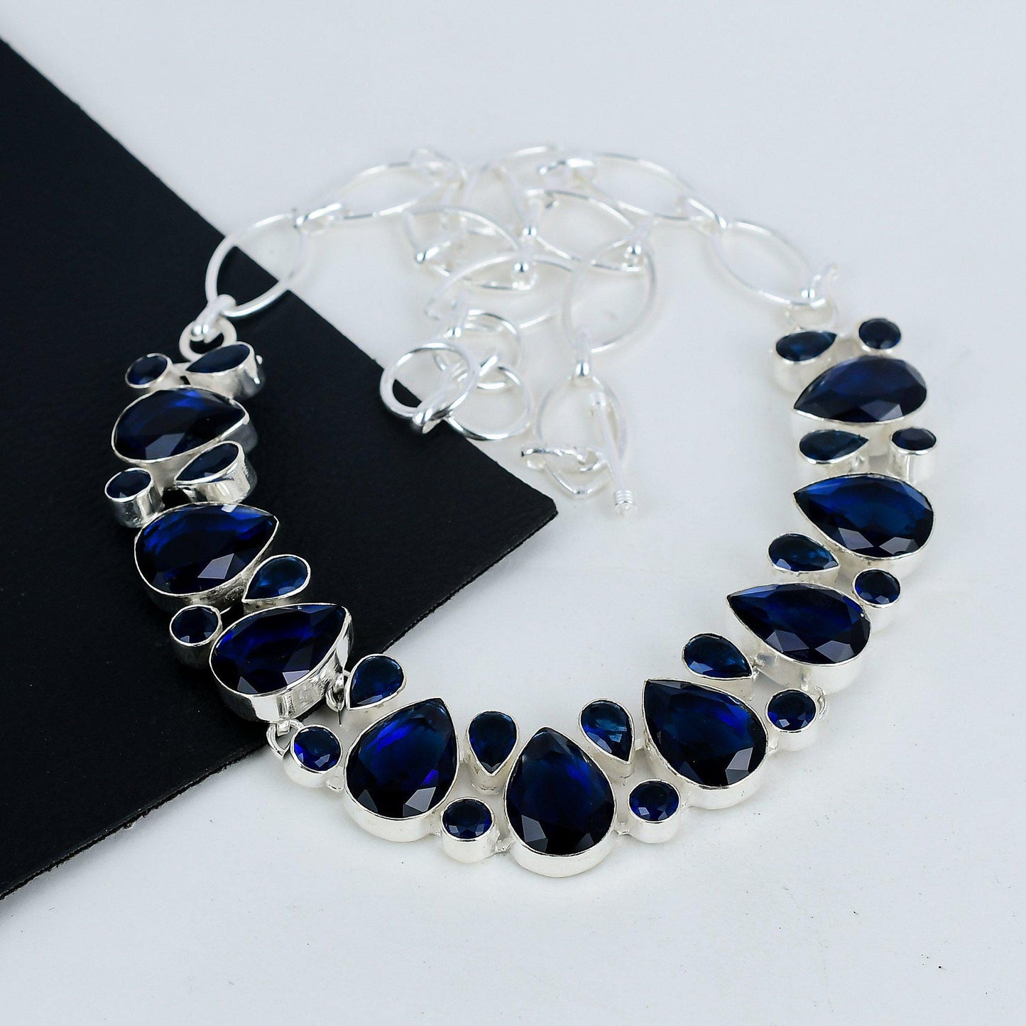 Blue Sapphire Sterling Silver Necklace